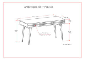 English Elm Clarkson Desk - Handcrafted Solid Acacia Wood In Rustic Natural Aged Brown For Home Office Style B136P158778
