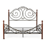 Homelegance By Top-Line Henri Graceful Scroll Bronze Iron Bed Cherry Iron