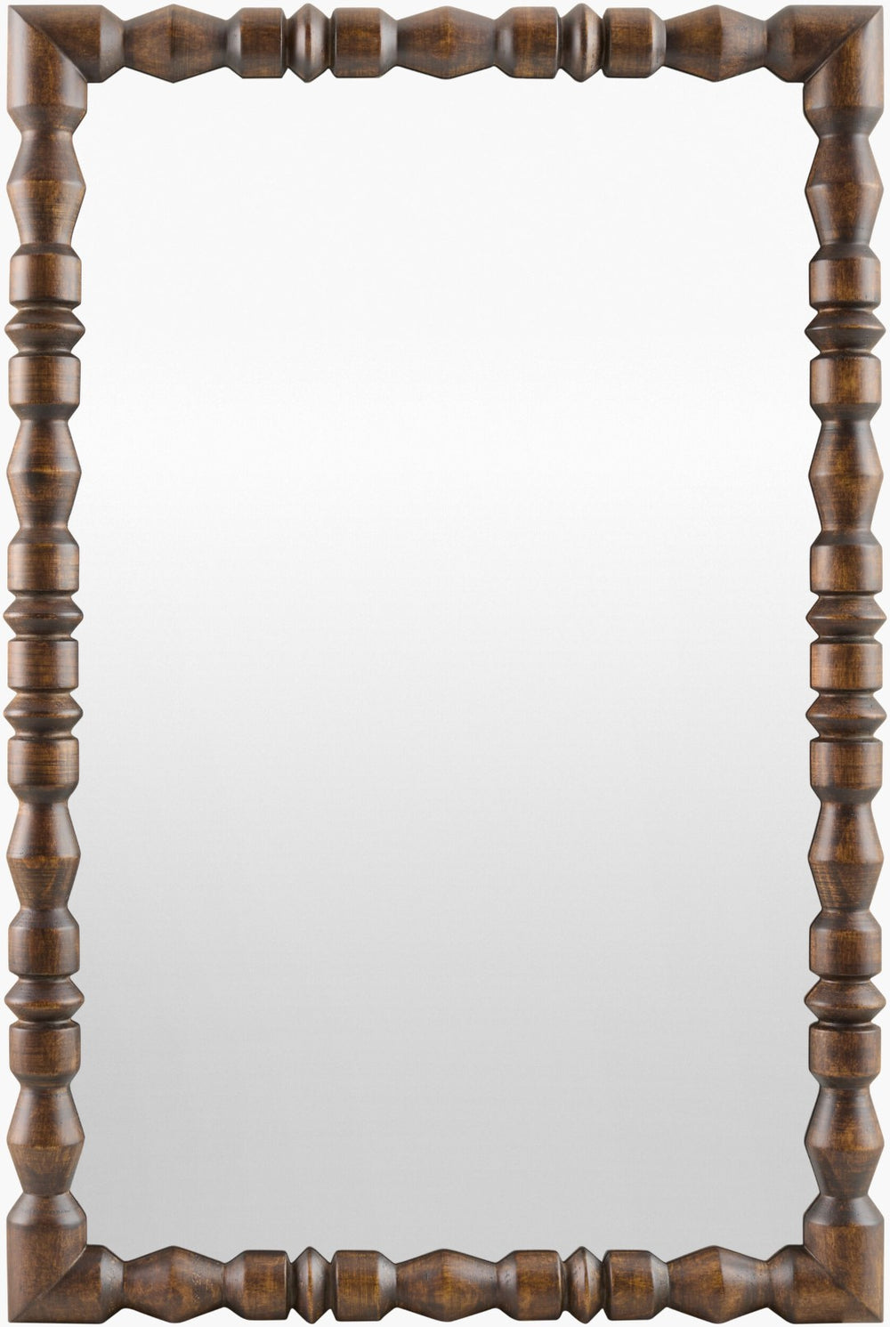 Livabliss Elisaveta Bohemian Global Wall Mirror Eclectic Statement Piece for Living Room or Entryway Dark Brown 36"H x 24"W x 2"D SVET002-3624