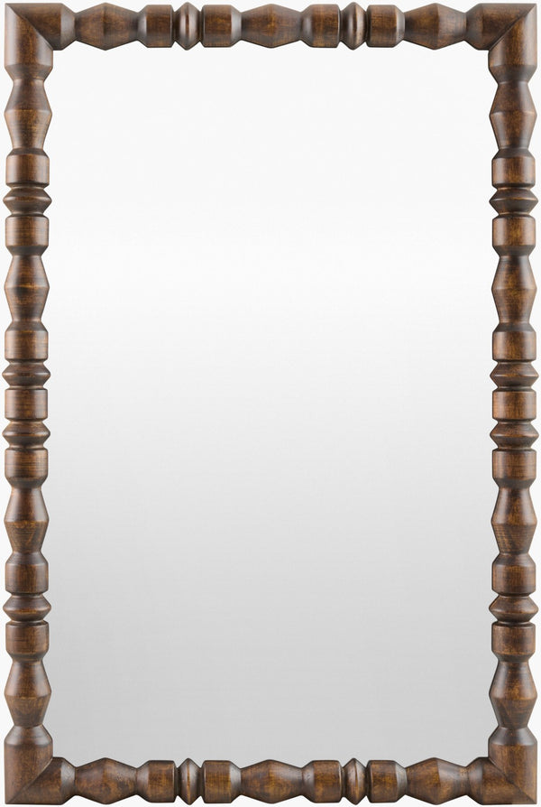 Livabliss Elisaveta Bohemian Global Wall Mirror Eclectic Statement Piece for Living Room or Entryway Dark Brown 36"H x 24"W x 2"D SVET002-3624