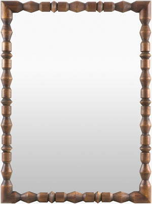 Livabliss Elisaveta Bohemian Global Wall Mirror Eclectic Statement Piece for Living Room or Entryway Dark Brown 40"H x 30"W x 2"D SVET002-4030