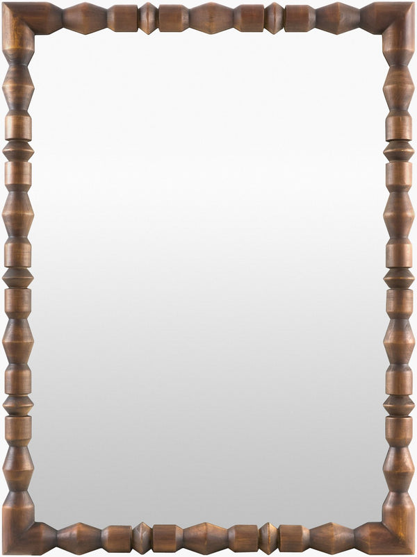 Livabliss Elisaveta Bohemian Global Wall Mirror Eclectic Statement Piece for Living Room or Entryway Dark Brown 40"H x 30"W x 2"D SVET002-4030