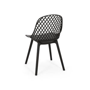 English Elm Christopher Knight Home® - LILY Outdoor Dining Chair with Weather-Resistant Polypropylene, Diamond Mesh Design for Durability Black 27.5 L x 21.2 W x 20.3 H 69070.00