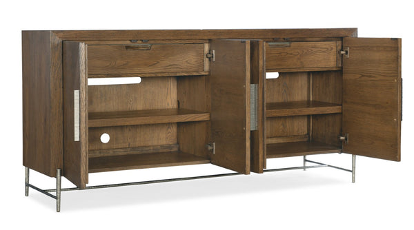 Hooker Furniture Chapman Sorrel Buffet With White Oak Veneers, Hand-Hammered Pewter Accents & Soft-Close Storage 6033-75900-85