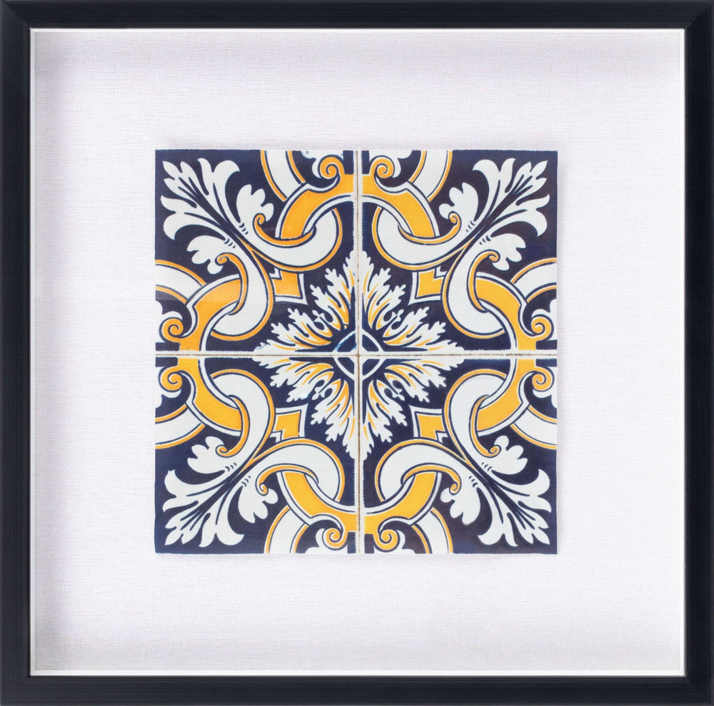 Surya Sevilla Framed Art 20"H X 20"W - Elegant Global-inspired Designs For Eclectic Home Décor Charm! Main, Blue,Frame, ,Matting, White Wood,Polystyrene Svl001-2020
