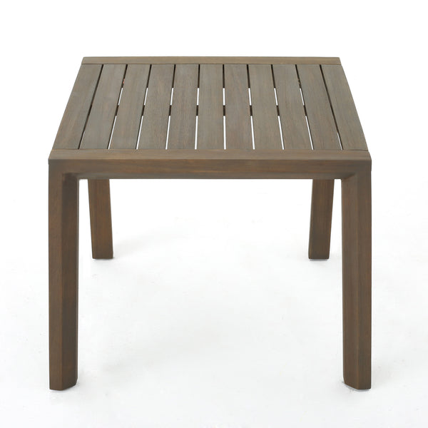 English Elm Christopher Knight Home® - LEAH Acacia 3-Piece Outdoor Chat Set with Water-Resistant Cushions and Slat Paneled Tabletop Beige 40 L x 25.75 W x 18.75 H 60915.00GRY