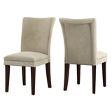 Homelegance By Top-Line Harmonn Upholstered Parsons Dining Chairs (Set of 2) Cherry Rubberwood