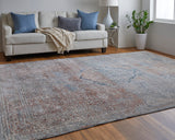 Feizy Rugs Marquette Polyester/Acrylic Machine Made Bohemian & Eclectic Rug Blue/Red/Gray 5' x 7'-2"