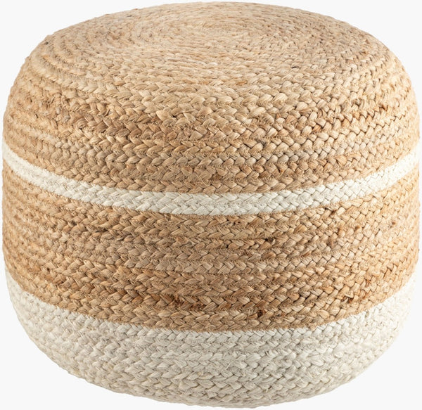 Livabliss Saratov Woven Jute Square Pouf Handcrafted Footrest for Living Room or Bedroom Nook SVPF001-141818