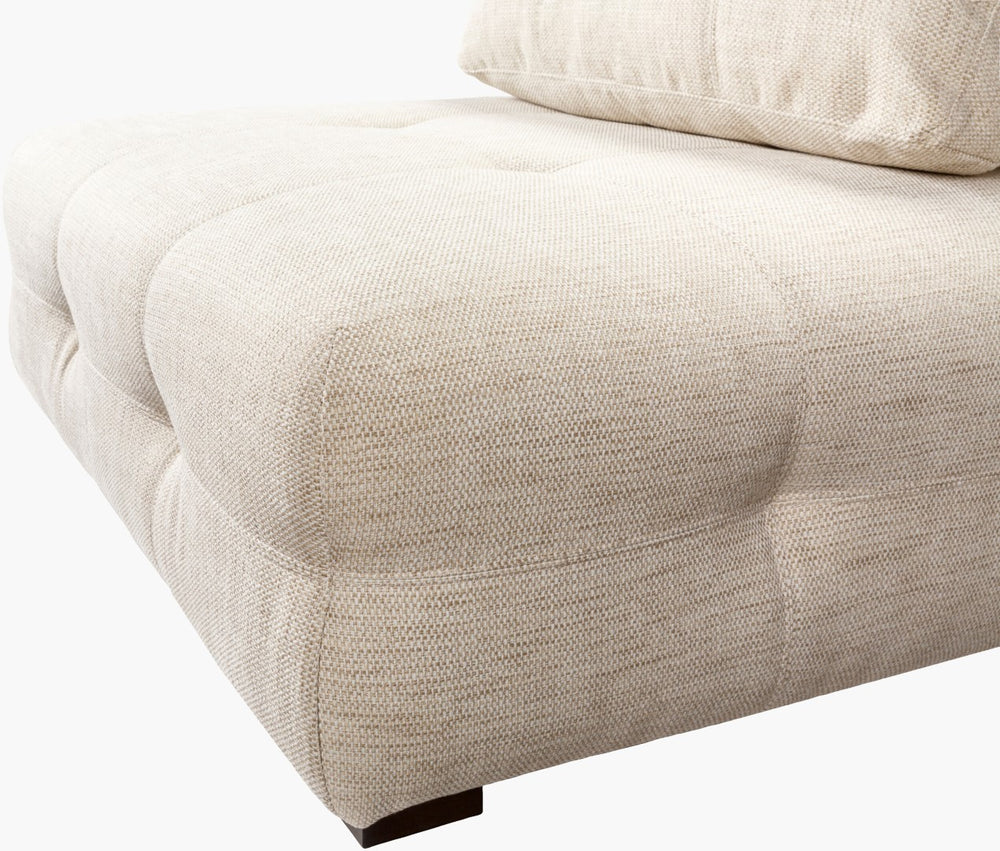 Surya Sevran Modern Modular Chair - 36"H X 46"W X 46"D, Woven Design, Easy Care, Durable & Stylish! Upholstery, White,Base, Brown Polyester,Viscose,Rubber Wood,Polyester,Polyfill,Foam Svr-001