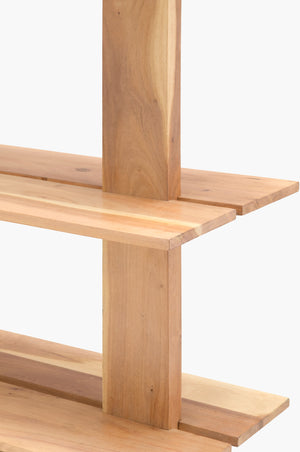 Surya Severo 33"H X 79"W Acacia Bookcase - Stylish Minimalist Design For Modern Home Organization Top, Brown,Base, Brown Mango Wood,Mango Wood Svro003-337918