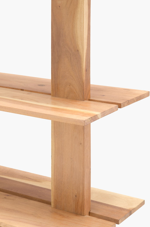 Surya Severo 33"H X 79"W Acacia Bookcase - Stylish Minimalist Design For Modern Home Organization Top, Brown,Base, Brown Mango Wood,Mango Wood Svro003-337918