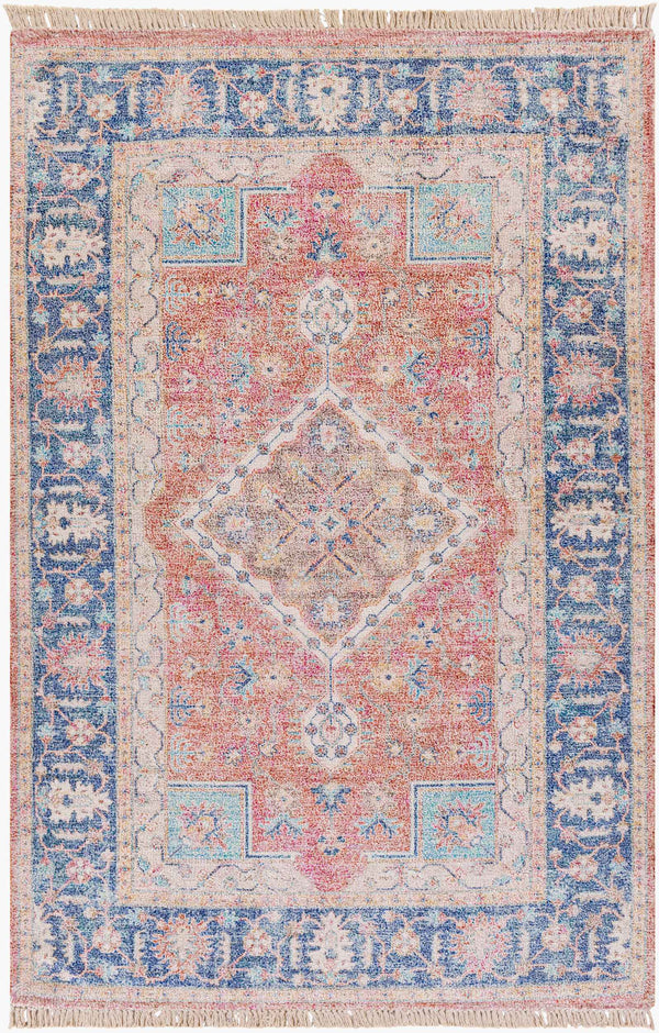 Surya Sivas 2' X 3' Handmade Rug - Timeless Elegance With Durable Design, Perfect For Any Decor Space Dark Blue Viscose,Polyester,Cotton Svs2303-576