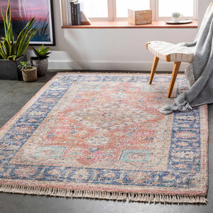 Surya Sivas 2' X 3' Handmade Rug - Timeless Elegance With Durable Design, Perfect For Any Decor Space Dark Blue Viscose,Polyester,Cotton Svs2303-576