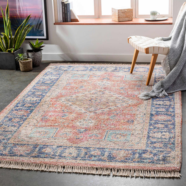 Surya Sivas 2' X 3' Handmade Rug - Timeless Elegance With Durable Design, Perfect For Any Decor Space Dark Blue Viscose,Polyester,Cotton Svs2303-576