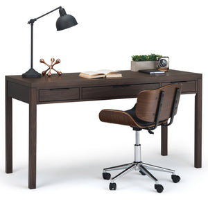 English Elm Hollander Desk - Handcrafted Warm Walnut Brown Finish With Storage For Home Office & Gaming Needs B136P158686