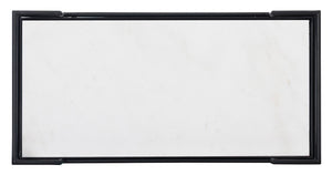 Hooker Furniture Commerce Bar Cart With Stone Inlay & Matte Black Frame, Mobile Serving Trolley With Casters, Rails - Compact Industrial Accent 7228-50645-99