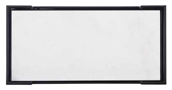 Hooker Furniture Commerce Bar Cart With Stone Inlay & Matte Black Frame, Mobile Serving Trolley With Casters, Rails - Compact Industrial Accent 7228-50645-99