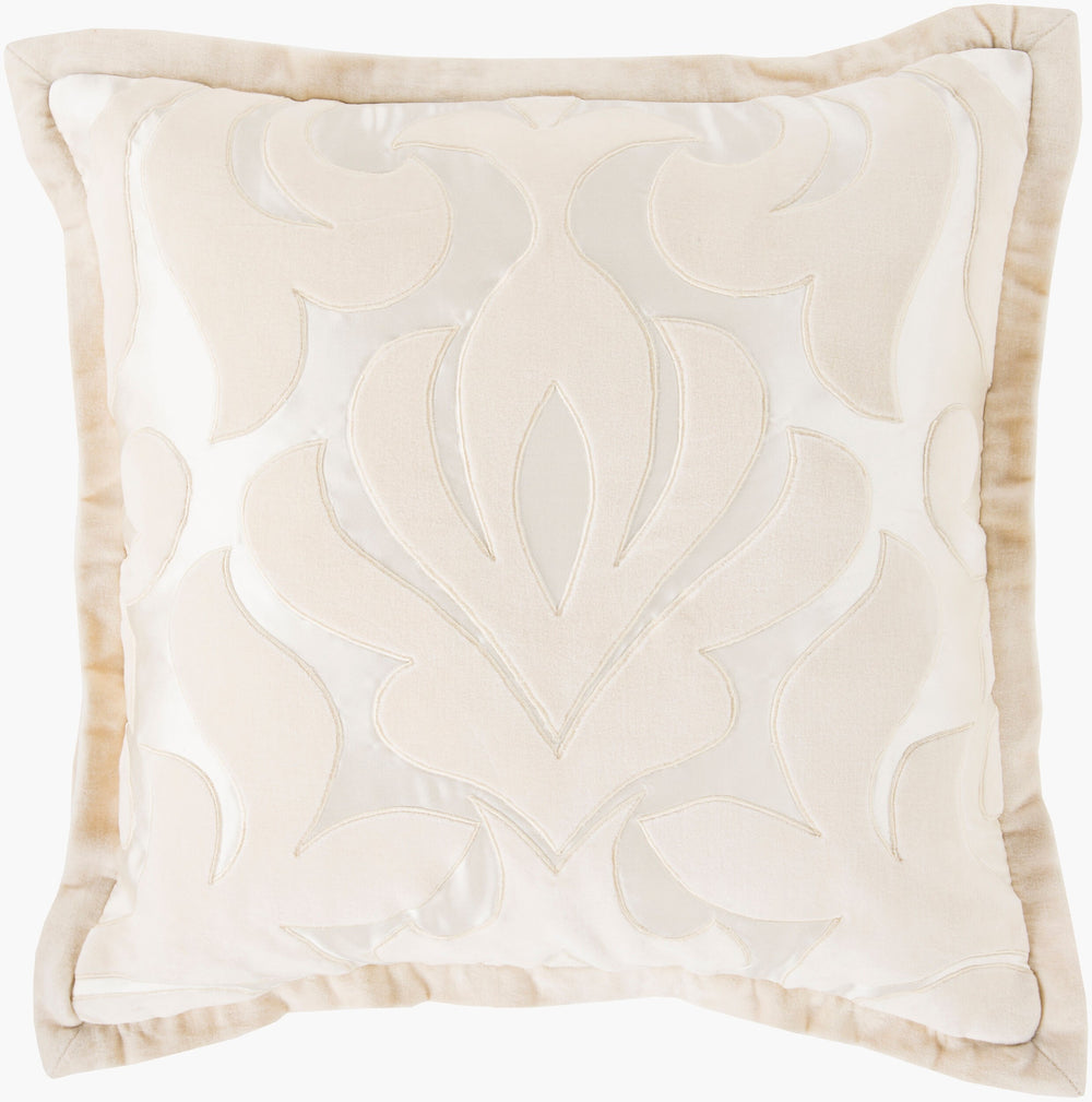 Surya Sweet Dreams 18"X18" Cozy Cottage Accent Pillow - Soft Cotton Blend For Chic Home Decor Style Ivory Cotton,Polyester,Cotton Swd003-2020