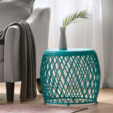 Christopher Knight Home® - Noble House - Alamera Outdoor 19 Inch Diameter Lattice Iron Side Table