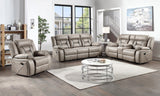 English Elm Steve Silver - Tyson - Recliner Sofa With Drop Down Table - Pearl Silver