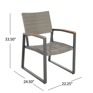 English Elm Christopher Knight Home® - Glasgow Stylish Grey Rattan Dining Chair - Weather-Resistant, Modern Comfort For Outdoor Spaces 62759.00PEGMGRY