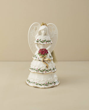 Lenox Holiday Angel Bell Holding Bouquet Ornament Ivory, NO COLOR PORCELAIN 895778