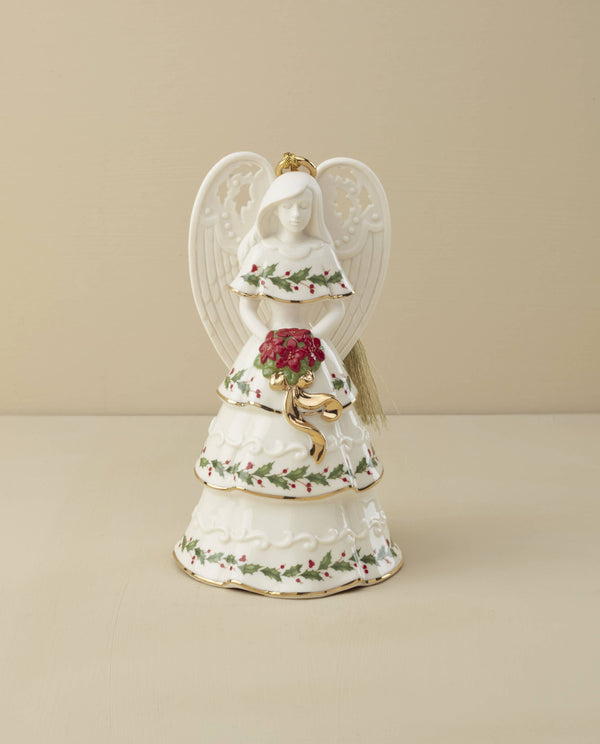 Lenox Holiday Angel Bell Holding Bouquet Ornament Ivory, NO COLOR PORCELAIN 895778