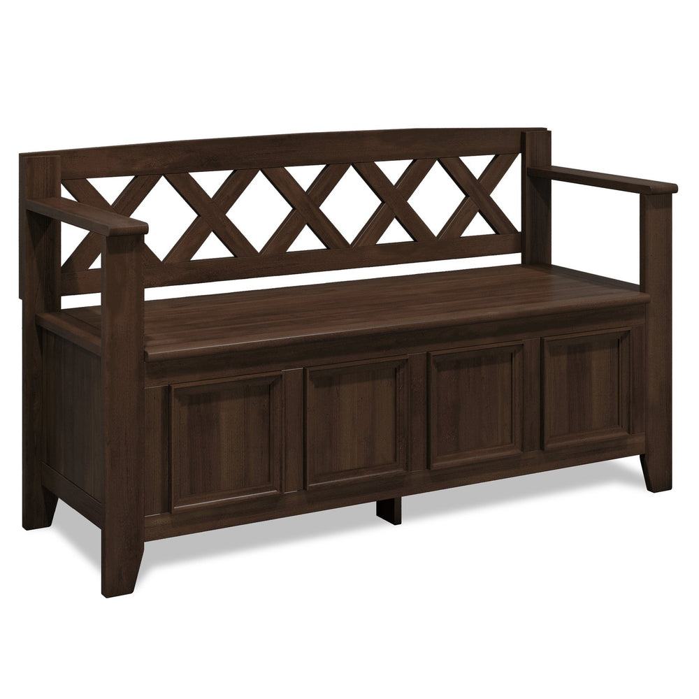 English Elm Amherst Handcrafted Solid Wood Entryway Storage Bench With Rustic Charm And Practical Functionality B136P158339