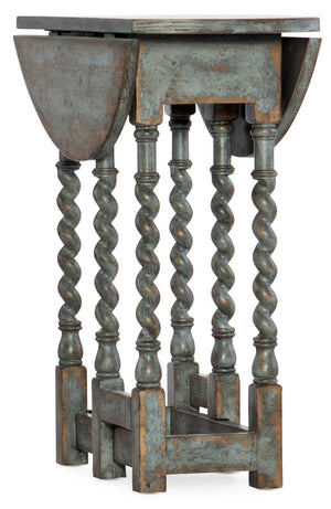 Hooker Furniture La Prause Gate Leg Round Table In Blue Bonnet Finish — Heirloom Charm, Drop Leaves, Turned Base, Versatile Elegance 6960-50006-45