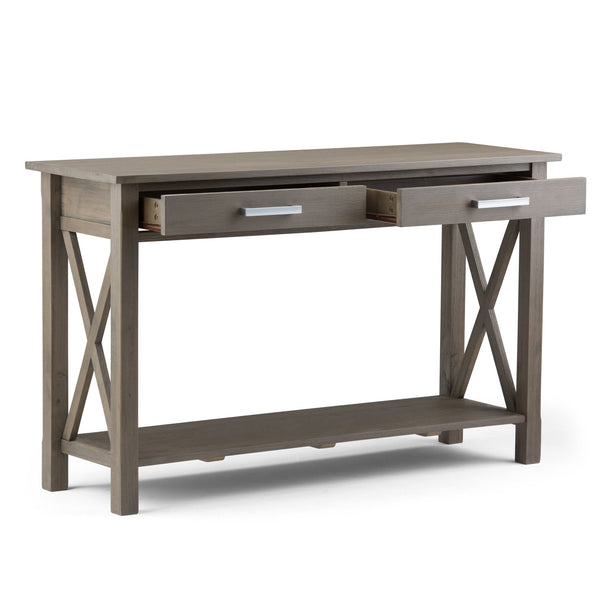 English Elm Kitchener Console Sofa Table - Rustic Farmhouse Grey With Storage, Stylish Design For Any Space B136P158209