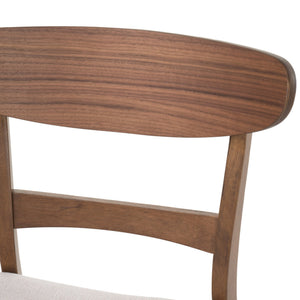 English Elm [video] Rubberwood Dining Chairs Set of 2 Upholstered Mid-century Seats for Modern Homes Light Beige 58915.00WNT