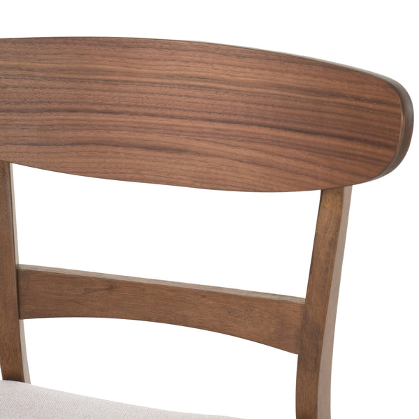 English Elm [video] Rubberwood Dining Chairs Set of 2 Upholstered Mid-century Seats for Modern Homes Light Beige 58915.00WNT