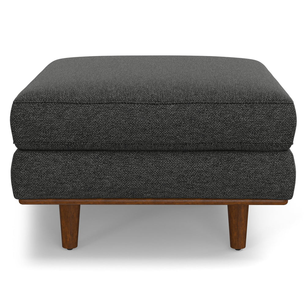 English Elm Morrison Ottoman: Handcrafted Mid-Century Modern Design In Charcoal Grey, Sustainable Comfort & Style B136P159245