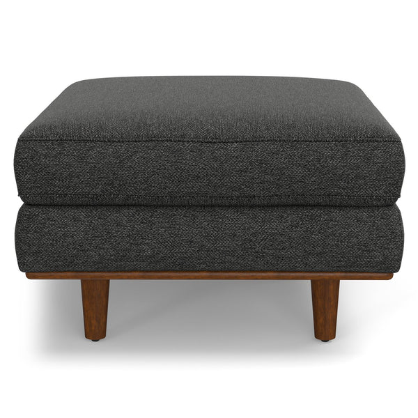 English Elm Morrison Ottoman: Handcrafted Mid-Century Modern Design In Charcoal Grey, Sustainable Comfort & Style B136P159245