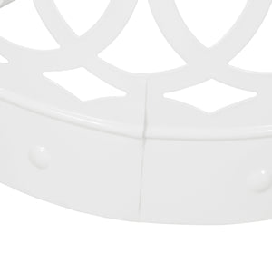 English Elm Outdoor Powder-coated Iron Nesting Accent Tables Set of 2 Laser-cut Circle Design White 73606.00WHI