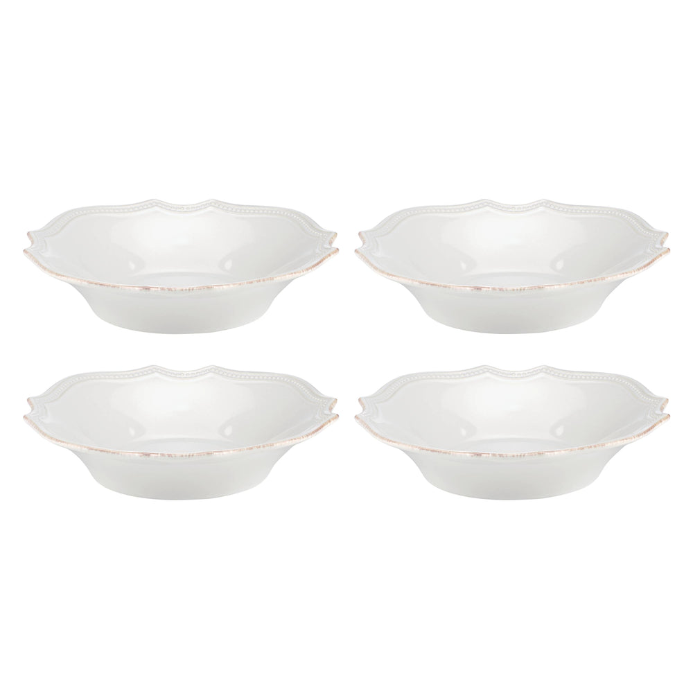 Lenox French Perle Bead Pasta Bowls, Set of 4 White, WHITE STONEWARE 895713