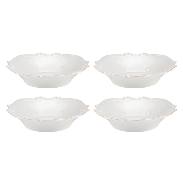 Lenox French Perle Bead Pasta Bowls, Set of 4 White, WHITE STONEWARE 895713