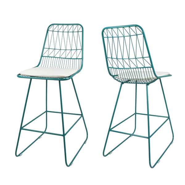 English Elm Christopher Knight Home® - Niez Counter Stools Set Of 2 - Modern Café Style With Water-Resistant Cushions For Indoor/Outdoor Use 63918.00TIVY