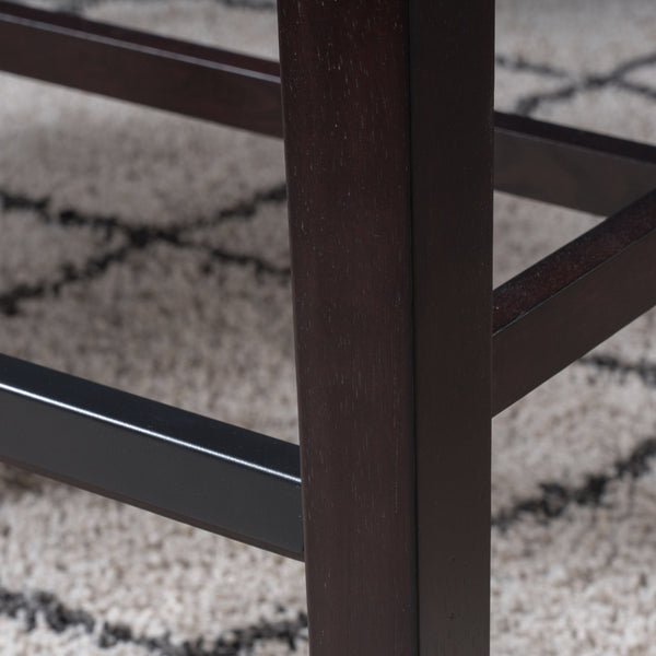 English Elm Christopher Knight Home® - 26" Contemporary Saddle Counter Stool Set Of 2 - Dark Brown Upholstered With Nailhead Trim Design 62474.00PU