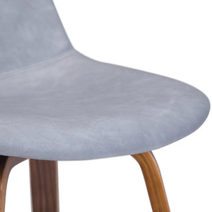 English Elm Randolph Set Of 2 Mid-Century Bentwood Bar Stools With Vegan Leather Upholstery For Modern Spaces B136P159459-GIGA