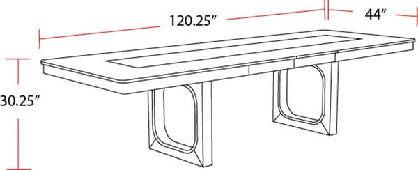 Escape - Dining 84" Rectangular Table with 8 caster chairs Glazed Natural Oak Black Metal Trim DESC-9PC-84REC-2618 Parker House