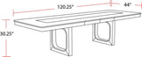 Escape - Dining 84" Rectangular Table with 8 caster chairs Glazed Natural Oak Black Metal Trim DESC-9PC-84REC-2618 Parker House