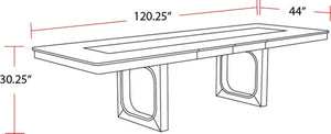 Escape - Dining 84 In. Rectangular Extendable Table With 8 Chairs Glazed Natural Oak Mirage Mist DESC-9PC-84REC-2118 Parker House