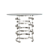 Homelegance By Top-Line Pierce Vortex Base Counter Height Dining Table Chrome Metal