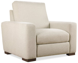 Hooker Furniture Optimus Small Power Recliner In Matera Pearl Performance Fabric — Power Headrest, Compact Comfort, Transitional Style SS925-PH1-405-S