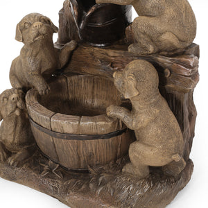 English Elm Christopher Knight Home® - DIMMOCK Handcrafted 22.75" Weather-Resistant Polyresin Fountain with Pump, Underwater Lights & Puppies 71785.00LBRN