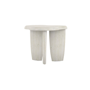 A.R.T. Furniture Ashlar Coastal Modern End Table With Organic Amorphic Design, Bisque Finish, Parawood & Resin Beige Parawood Solids,Birch Veneers,Resin 333388-2250