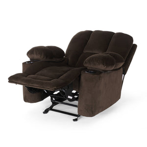 English Elm Christopher Knight Home® - Luxurious Manual Recliner Chair with Skin-Friendly Fabric, Dual Cup Holders, Ergonomic Padded Comfort Chocolate 57578.00CHO