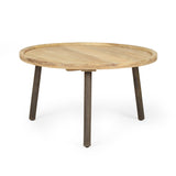 Christopher Knight Home® - Noble House - Andalusia Rustic Handcrafted Round Mango Wood Coffee Table, Natural and Black